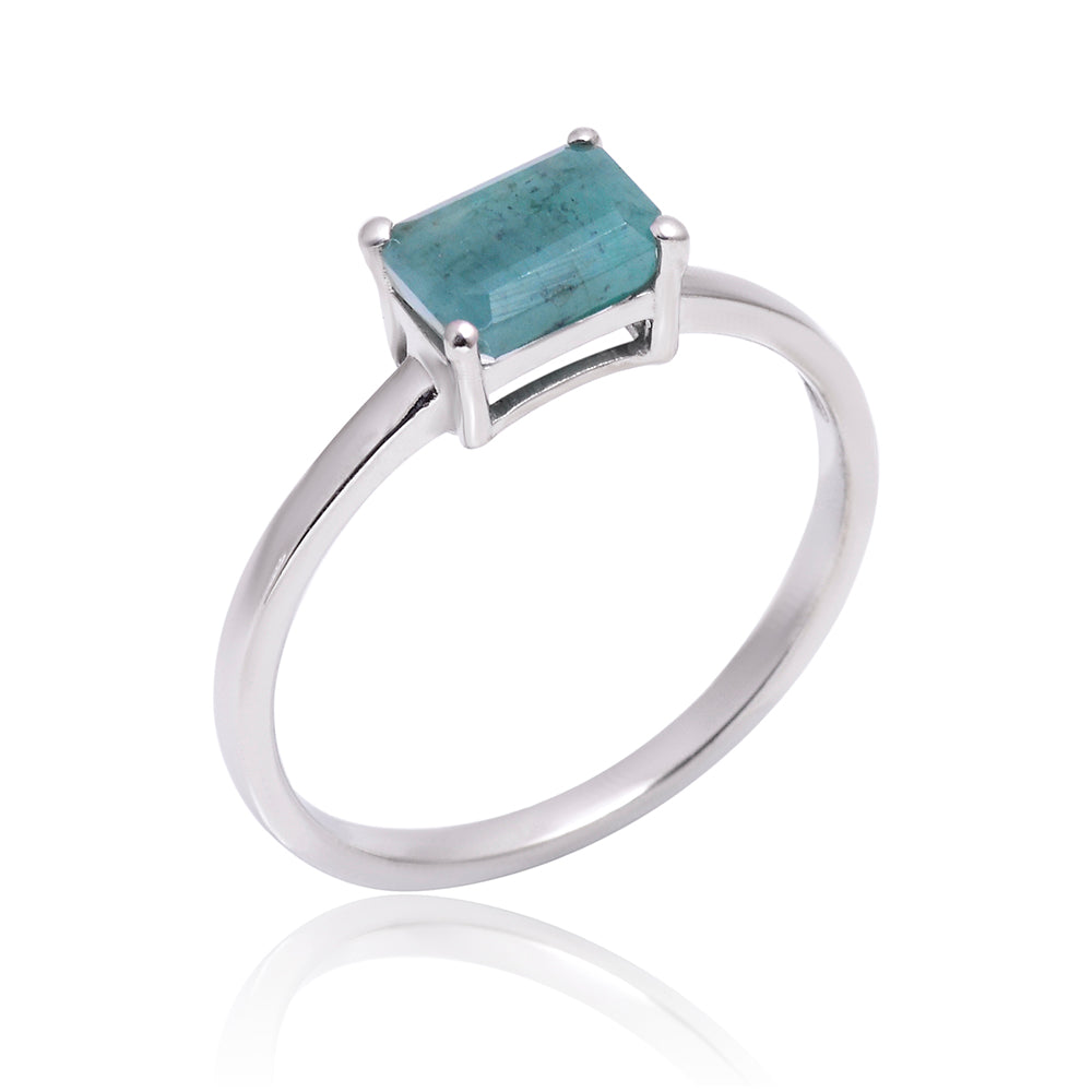 Anillo de Plata con Esmeralda de Brasil