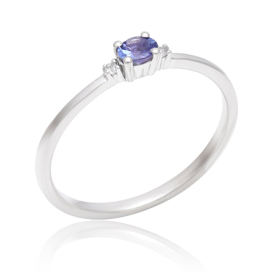Anillo de Plata con Tanzanita AAA