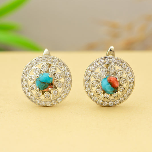 Pendientes de Plata con Turquesa Ostra
