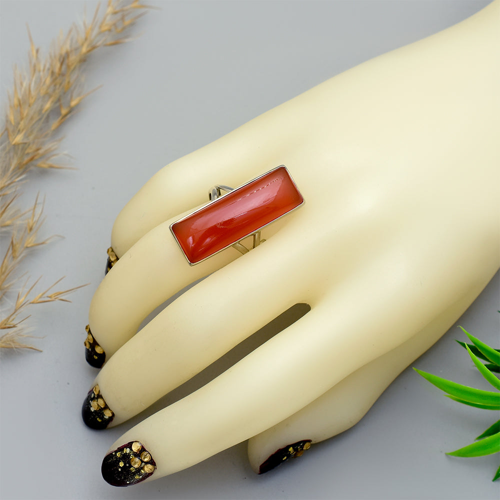 Anillo de Plata con Ágata Roja