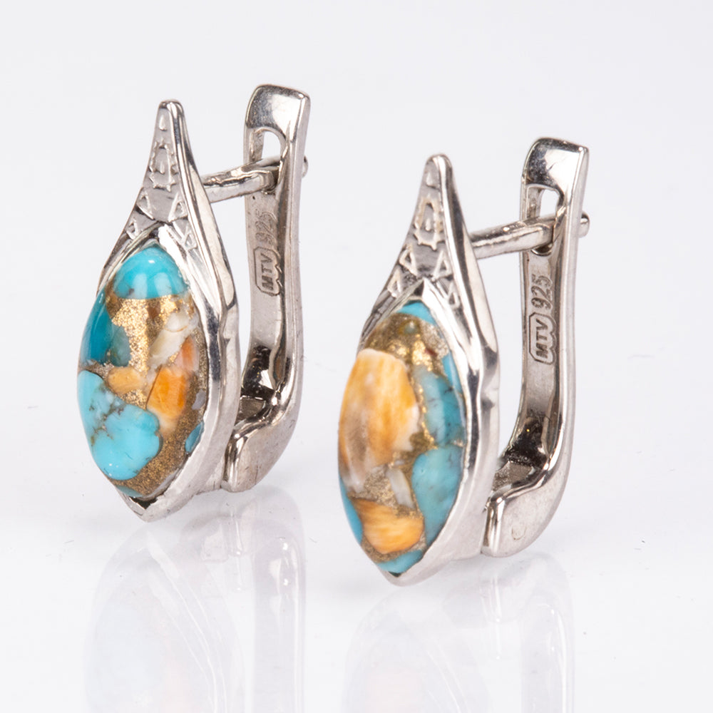 Pendientes de Plata con Turquesa Ostra