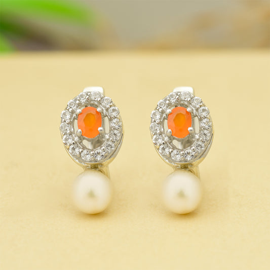 Pendientes de Plata con Ágata Roja