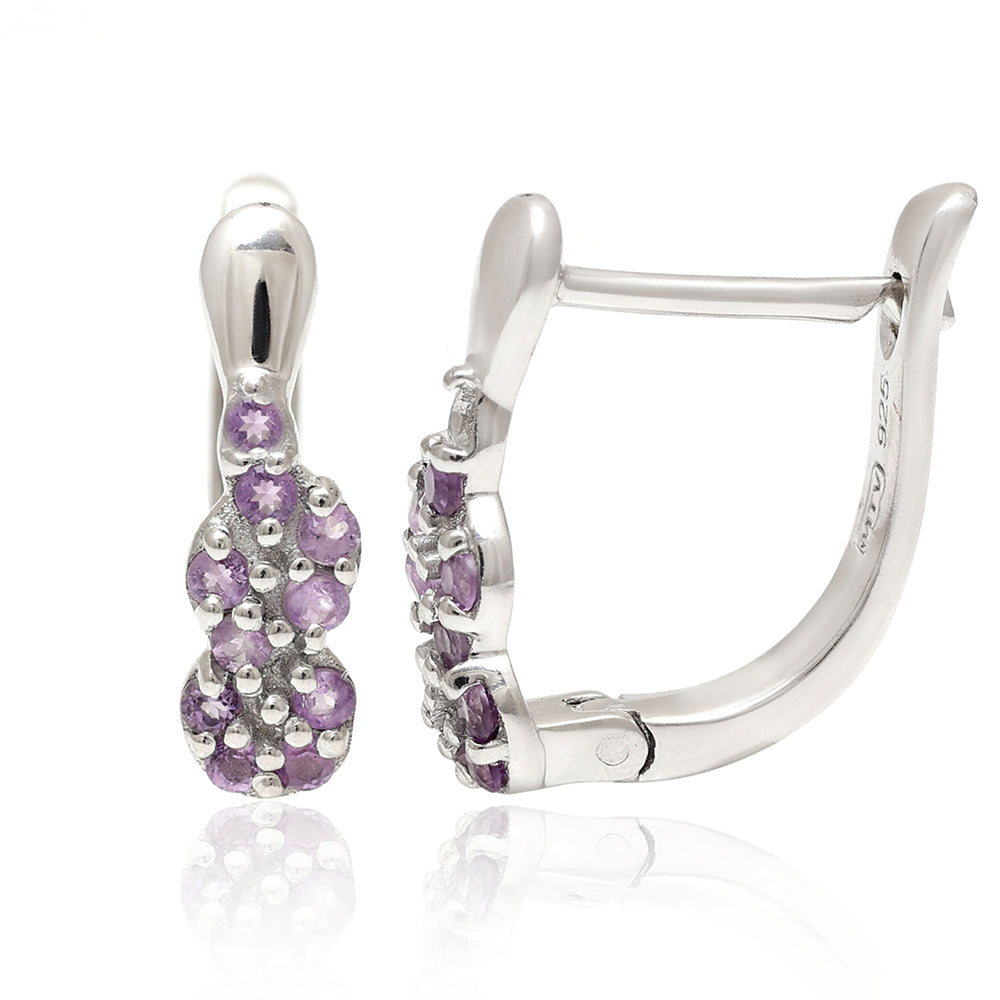 Pendientes de Plata con Amatista de Brasil