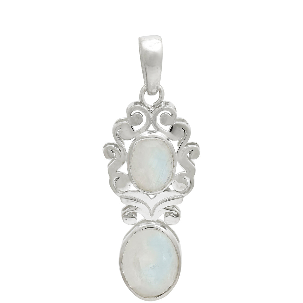 Colgante de Plata con Piedra Lunar Arco Iris