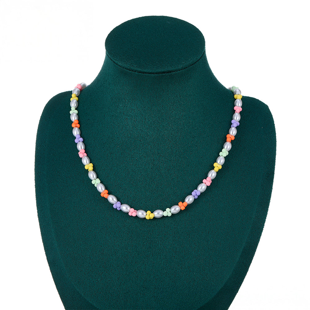 Collar de Aleación Bañado en Oro con Perla de cristal