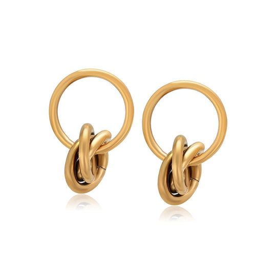 Pendientes de Aleación Bañado en Oro