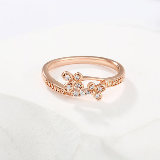 Anillo de Aleación Bañado en Oro con Cristal Emporia® Blanco