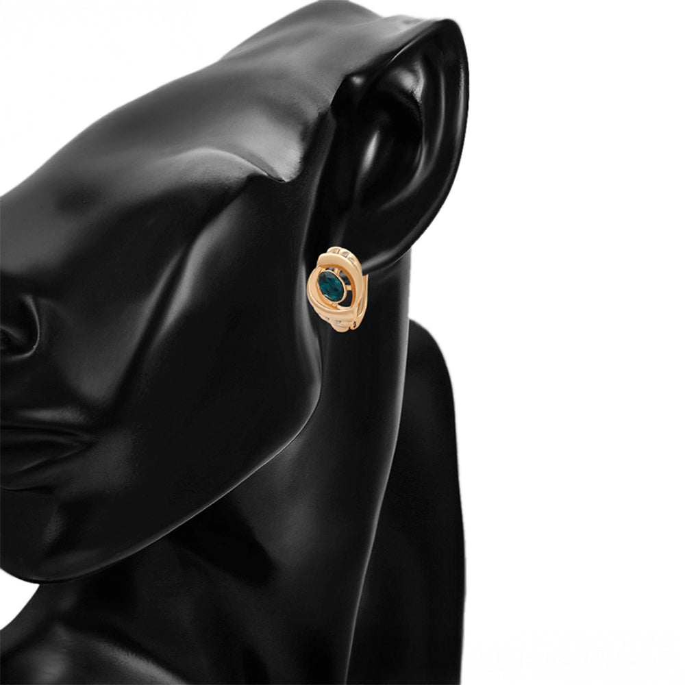 Pendientes de Aleación Bañado en Oro con Cristal Emporia® Verde