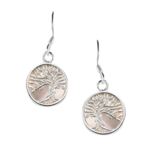 Pendientes de Plata Bañada en Oro con Madreperla Rosa