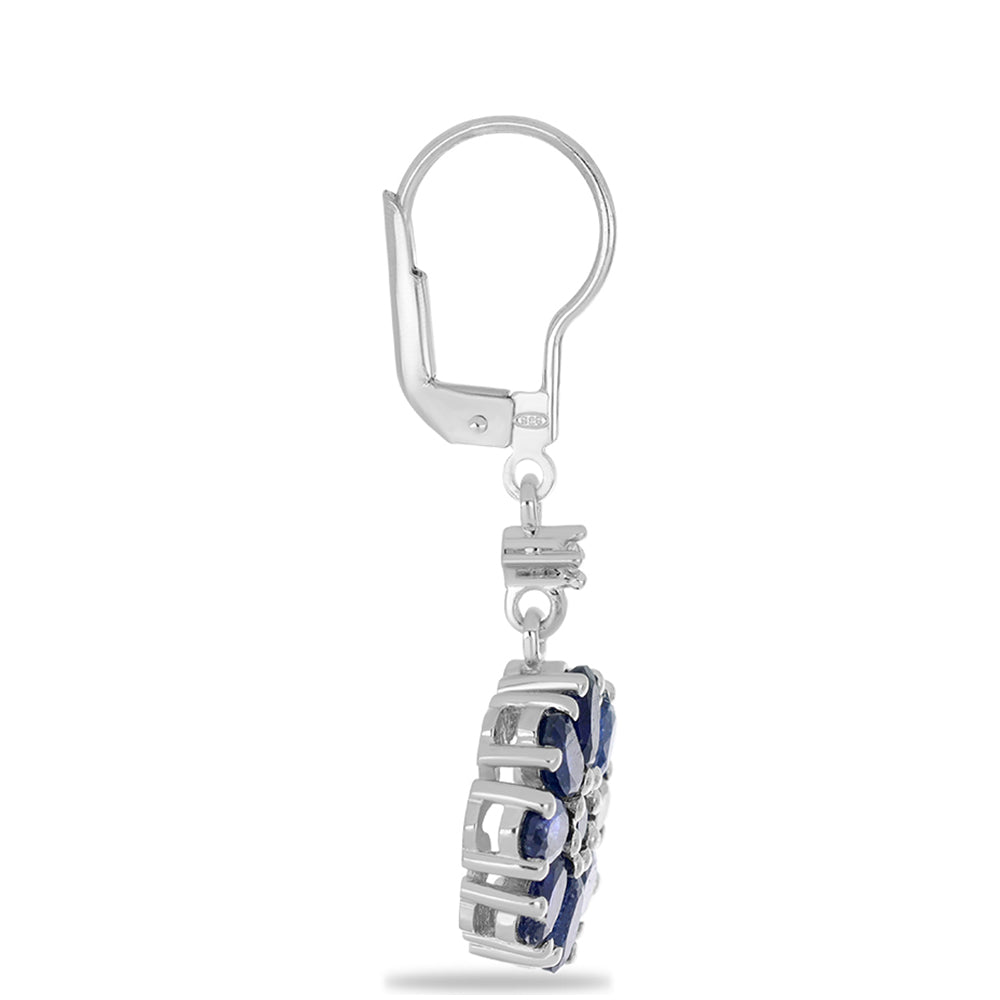 Pendientes de Plata con Zafiro Azul Australiano y Topacio Blanco