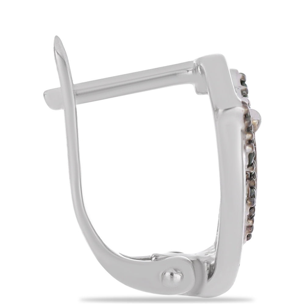 Pendientes de Plata con Diamante Verde