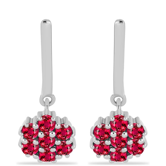 Pendientes de Plata con Rubelita de Cruzeiro