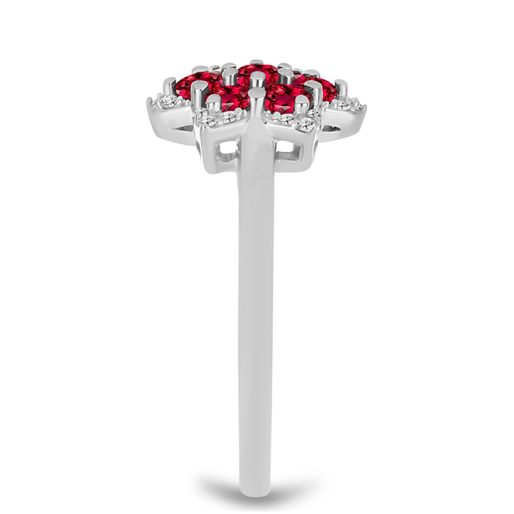 Anillo de Plata con Rubelita de Cruzeiro y Topacio Blanco