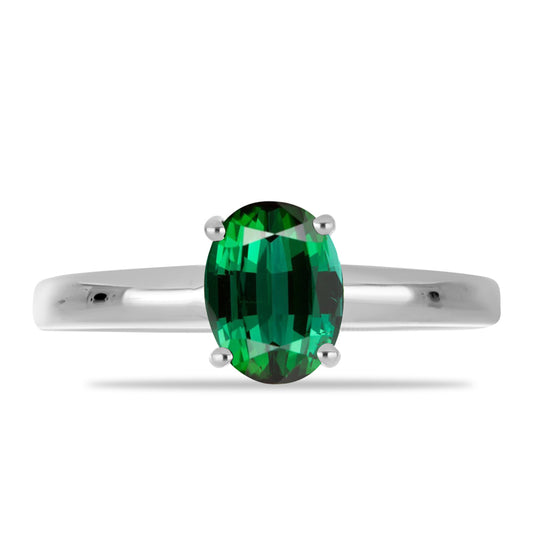 Anillo de Plata con Turmalina Verde