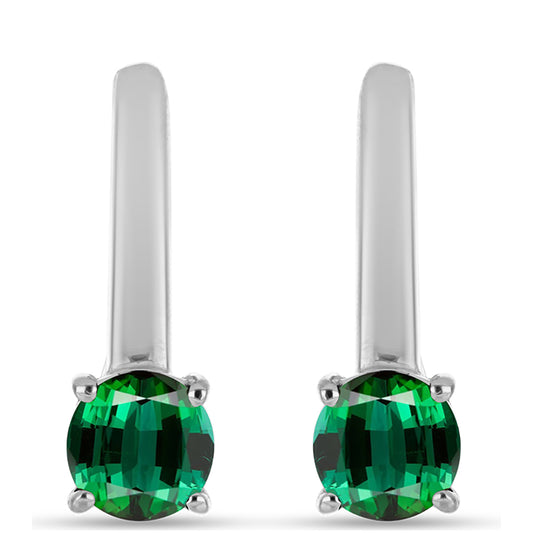 Pendientes de Plata con Turmalina Verde