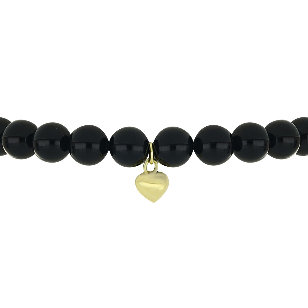 Pulsera de Plata Bañada en Oro con Ónix Negro
