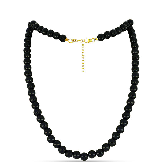 Collar de Plata Bañada en Oro con Ónix negro de Suwar