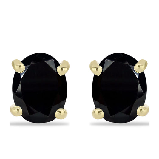 Pendientes de Plata Bañada en Oro con Ónix negro de Suwar