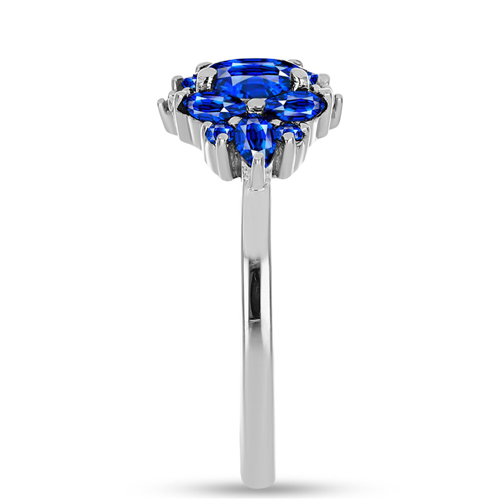 Anillo de Plata con Zafiro Azul Australiano y Topacio Blanco