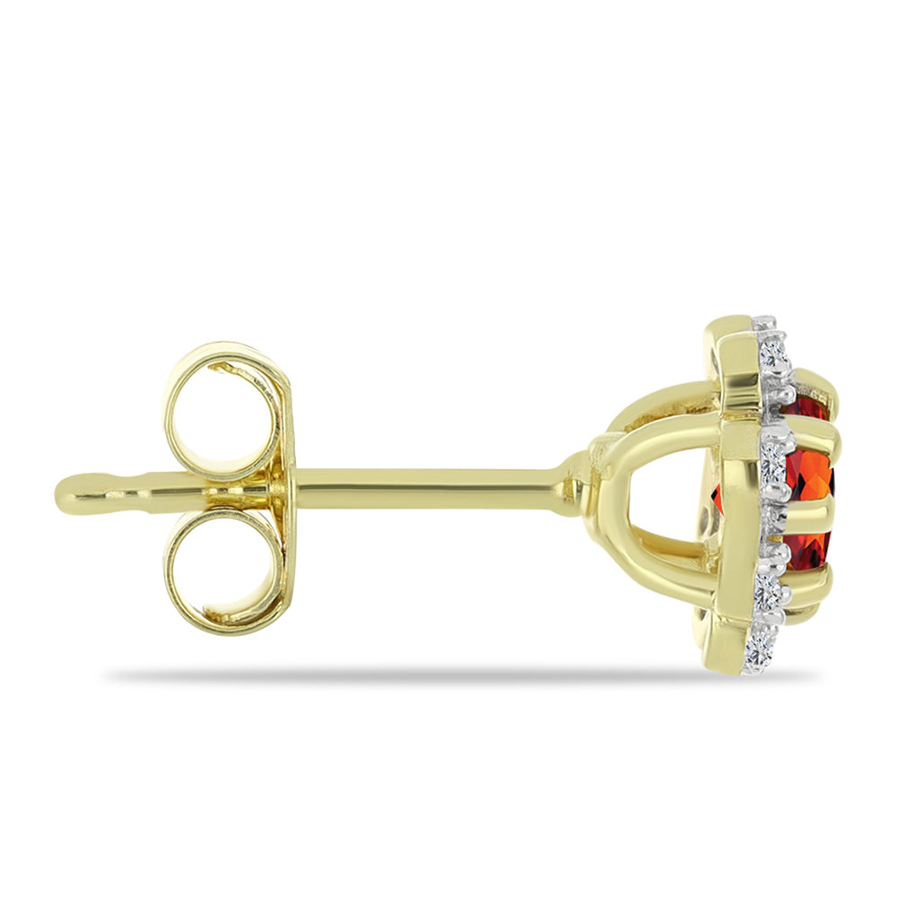 Pendientes de Plata Bañada en Oro con Citrino de Madeira y Topacio Blanco