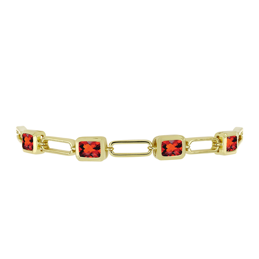 Pulsera de Plata Bañada en Oro con Citrino de Madeira