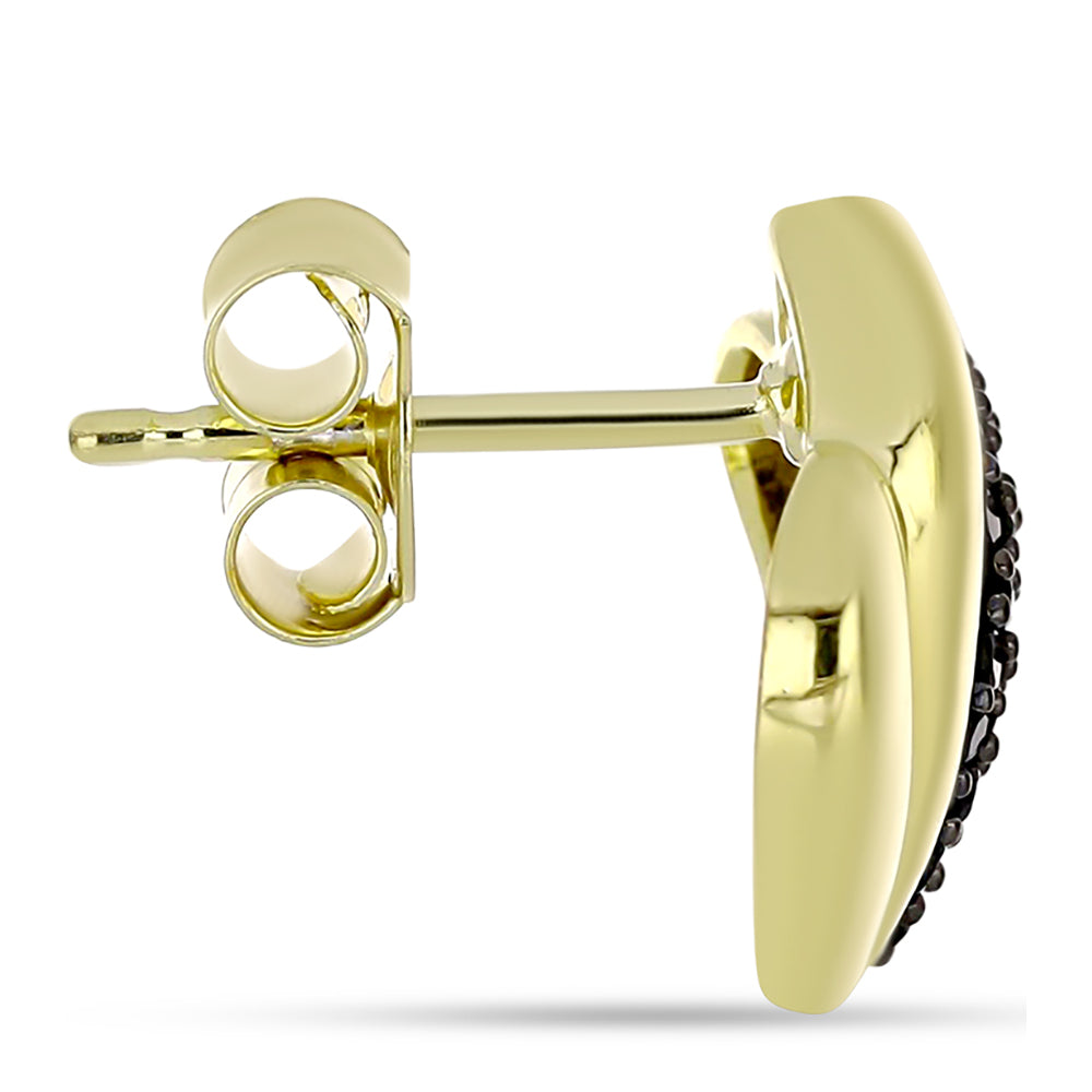 Pendientes de Plata Bañada en Oro con Espinela Negra