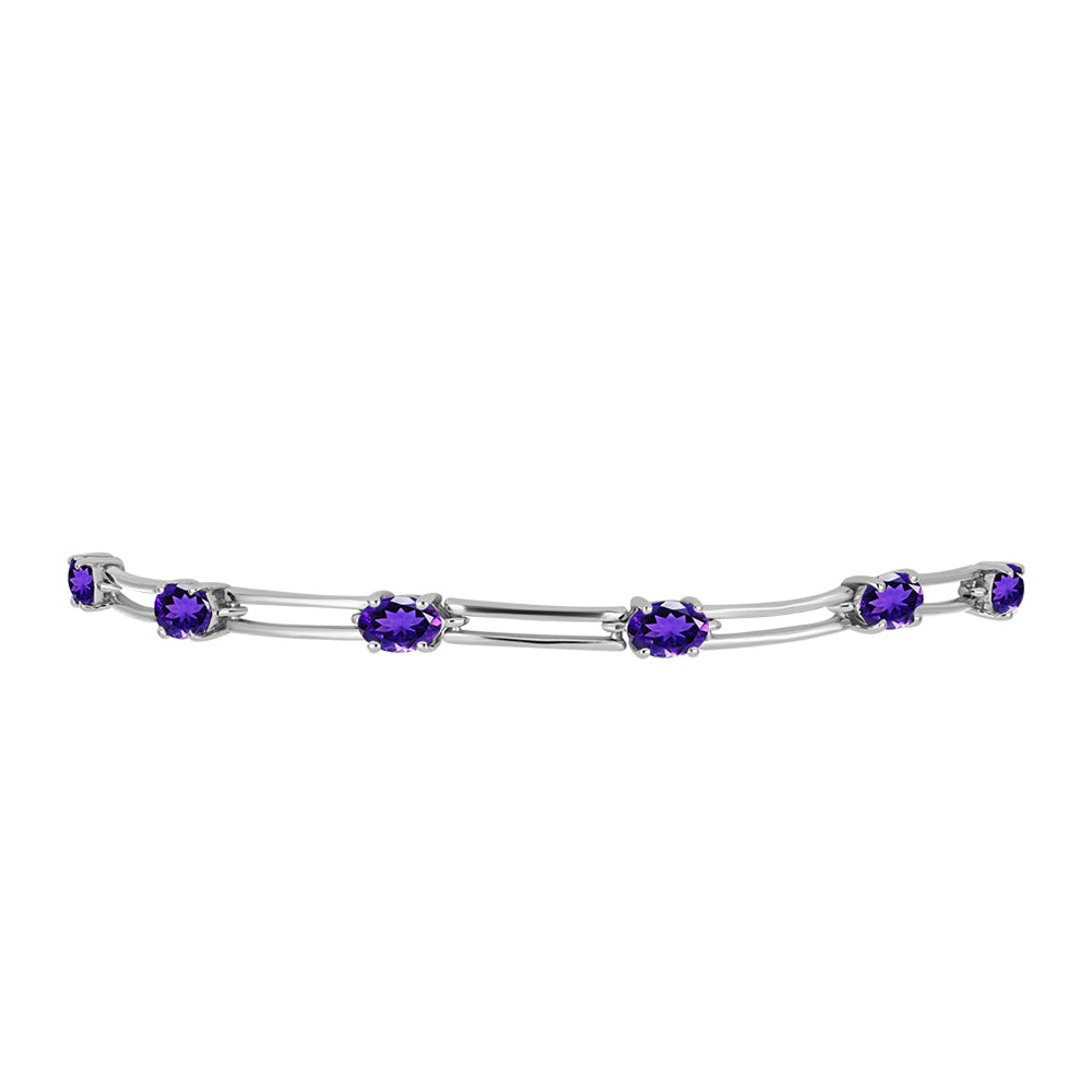 Pulsera de Plata con Amatista de Marruecos