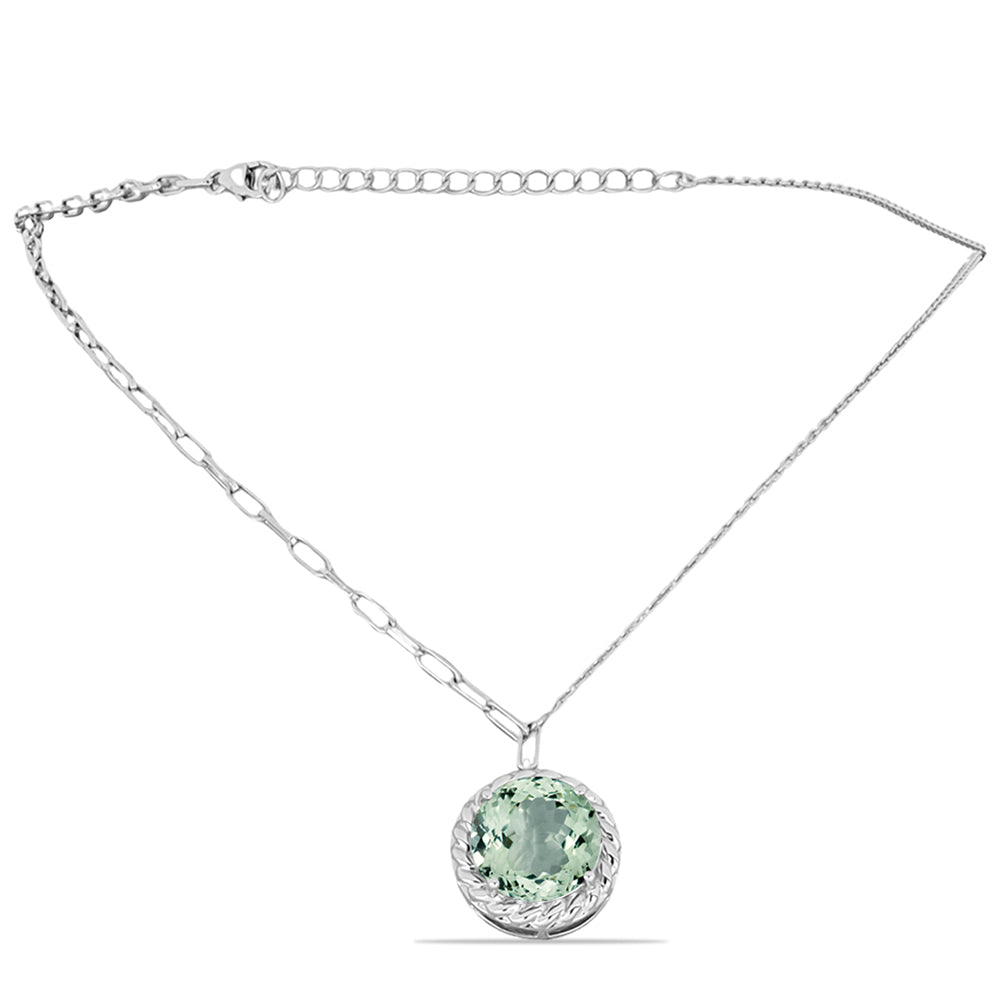 Collar de Plata con Amatista Verde