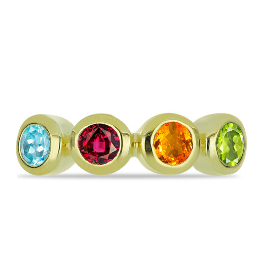 Anillo de Plata Bañada en Oro con Chakra Turmalina