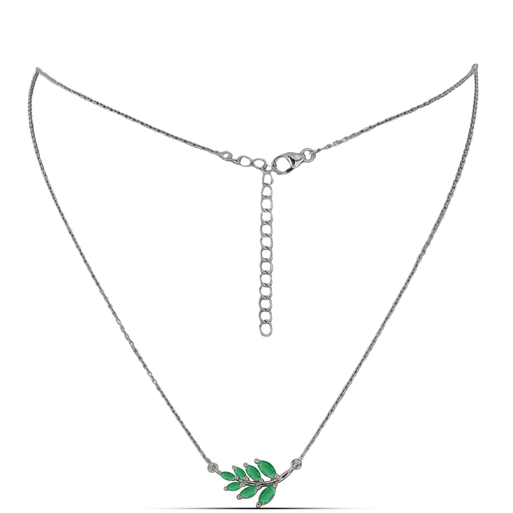 Collar de Plata con Esmeralda de Brasil
