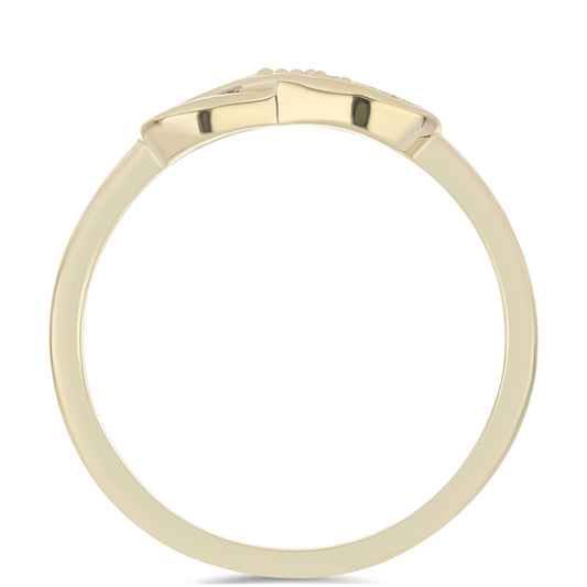 Anillo de Plata Bañada en Oro con Diamante Púrpura