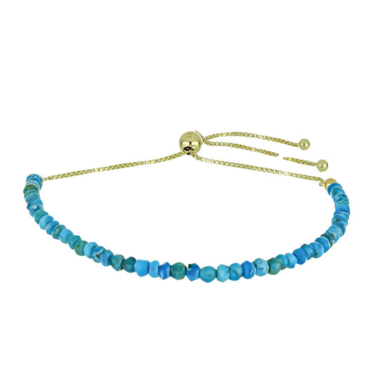 Pulsera de Plata Bañada en Oro con Turquesa Ostra