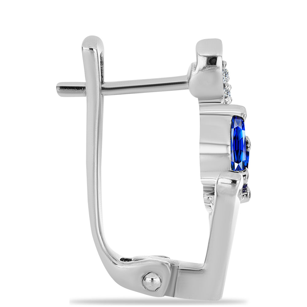 Pendientes de Plata con Zafiro Azul Australiano y Topacio Blanco