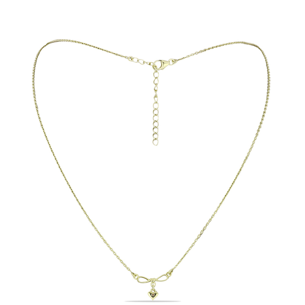 Collar de Plata Bañada en Oro con Diamante Champagne