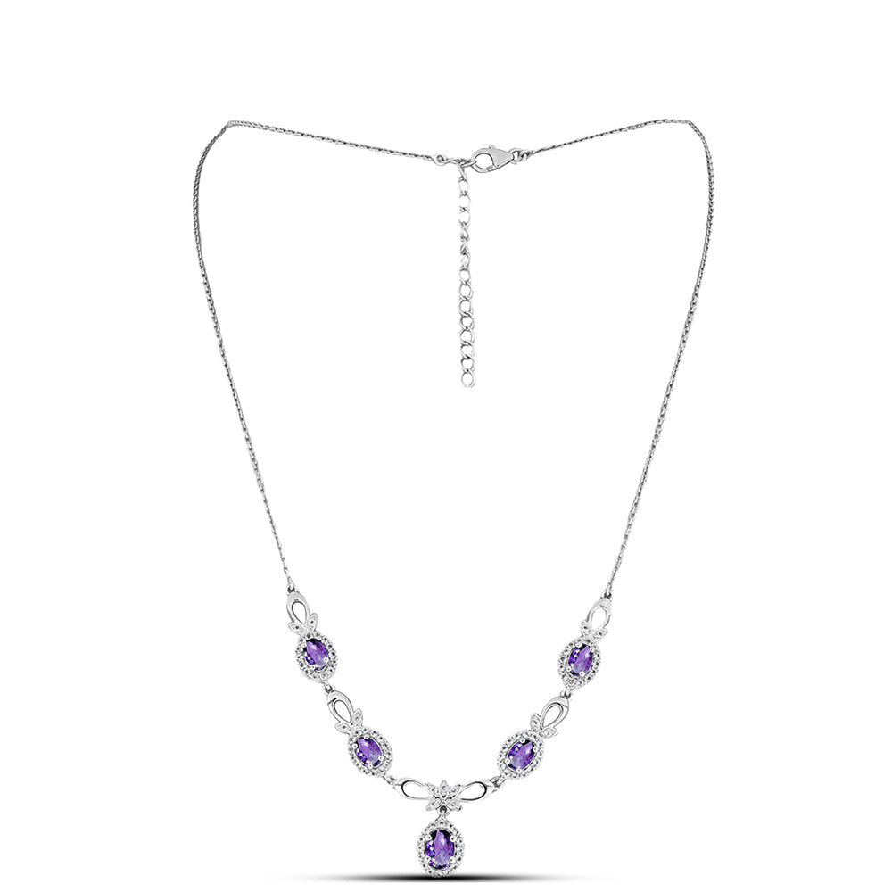 Collar de Plata con Amatista de Marruecos y Topacio Blanco