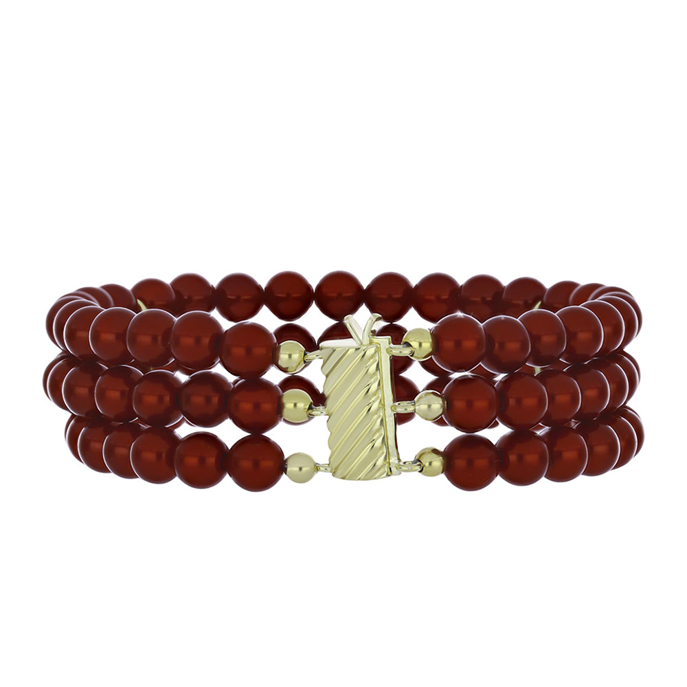 Pulsera de Plata Bañada en Oro con Perla roja de río