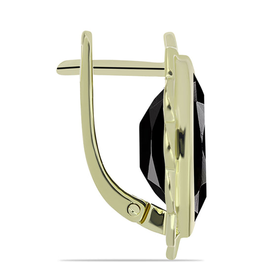 Pendientes de Plata Bañada en Oro con Ónix negro de Suwar