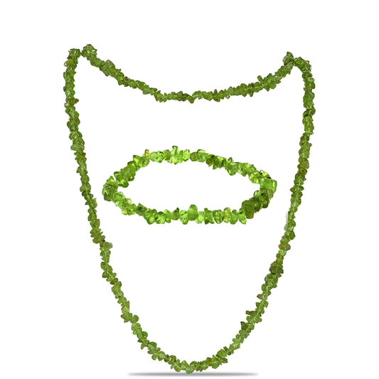 Conjunto Pepita con Peridoto de Changbai ( Collar +Pulsera )