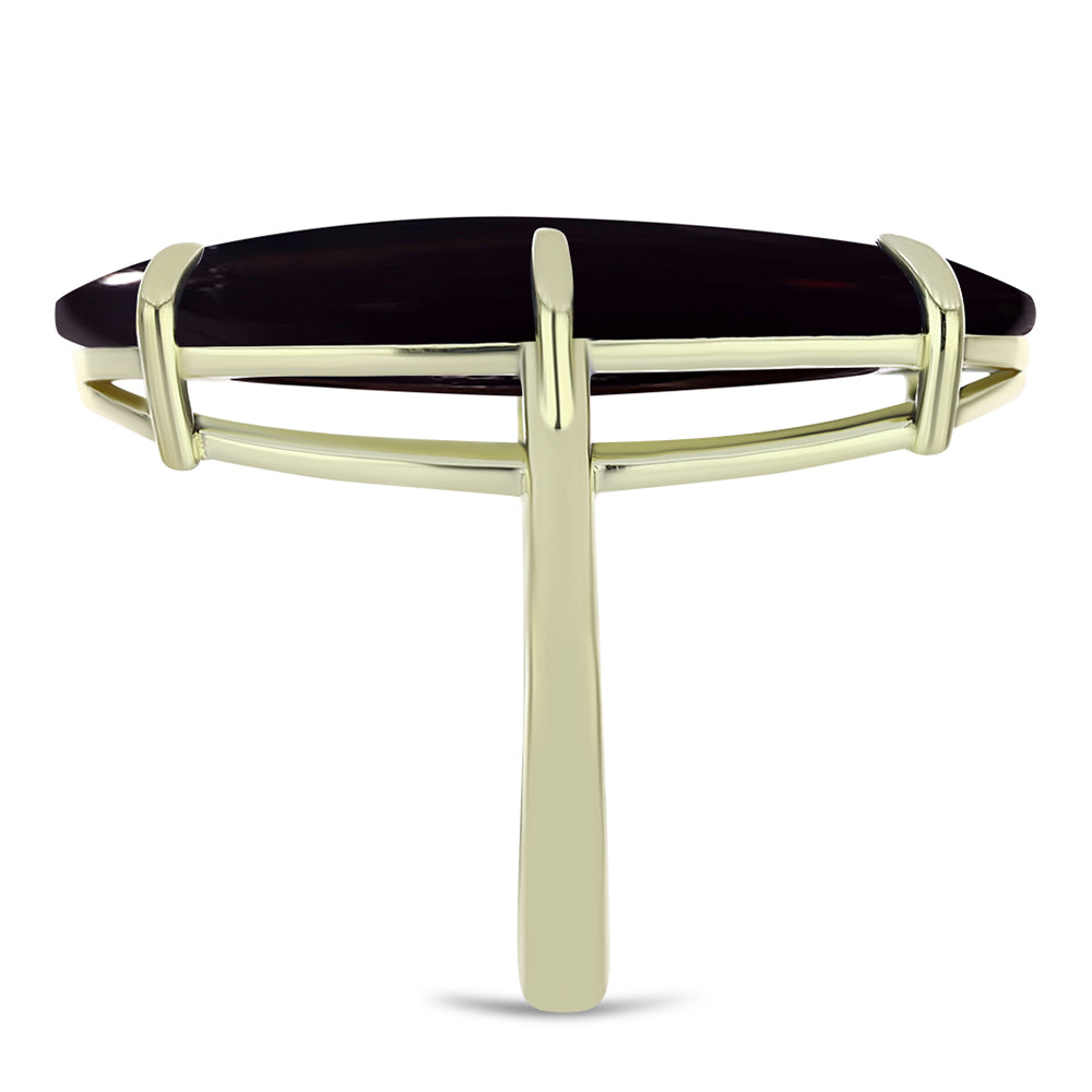 Anillo de Plata Bañada en Oro con Ónix negro de Suwar