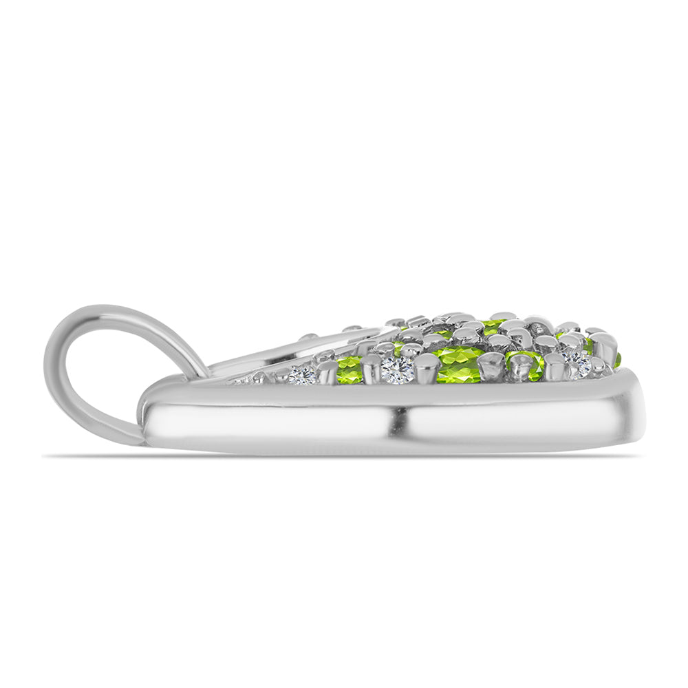 Colgante de Plata con Peridoto de Changbai y Topacio Blanco