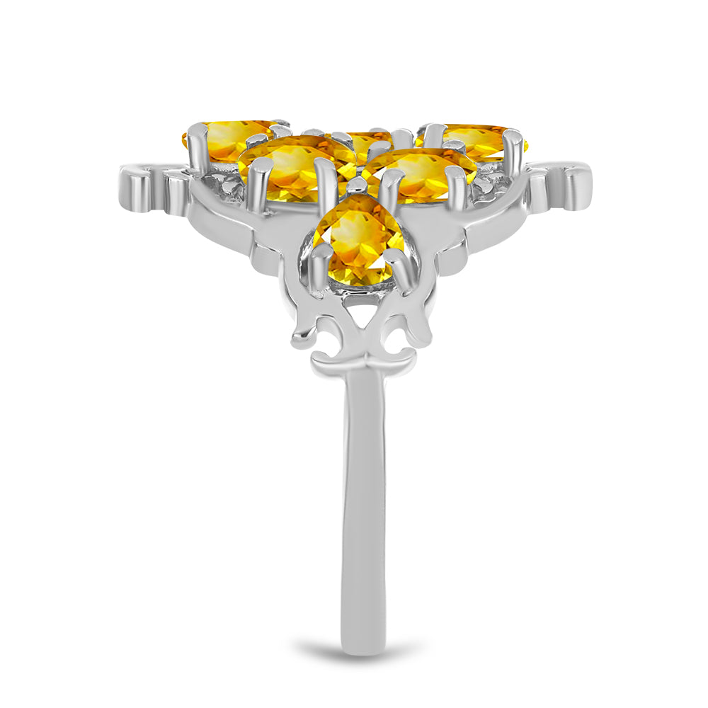 Anillo de Plata con Citrino de los Montes Urales