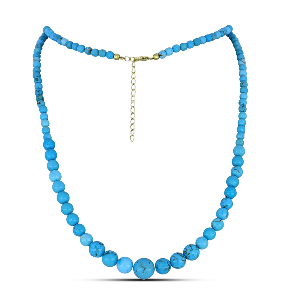 Collar de Plata Bañada en Oro con Turquesa Bella Durmiente