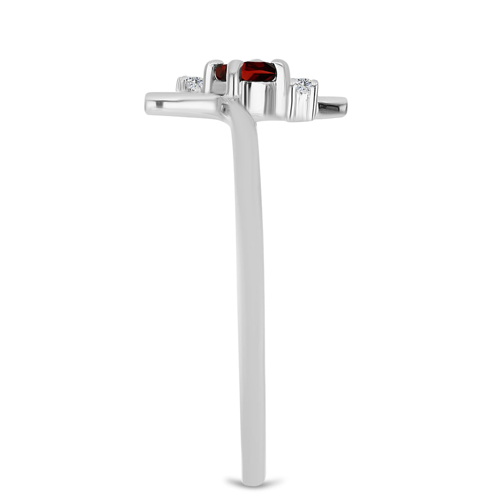 Anillo de Plata con Granate Barton y Topacio Blanco
