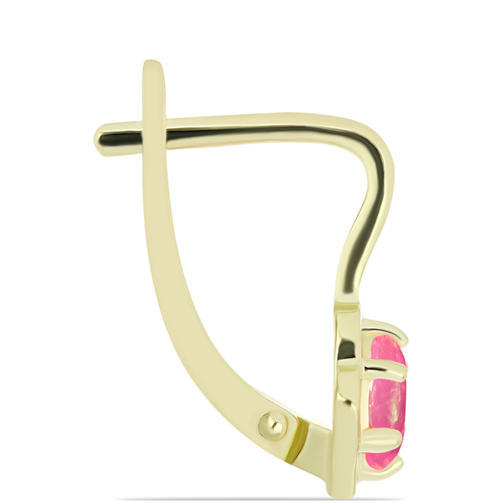 Pendientes de Plata Bañada en Oro con Ópalo Rosa Etíope de Lega Dembi