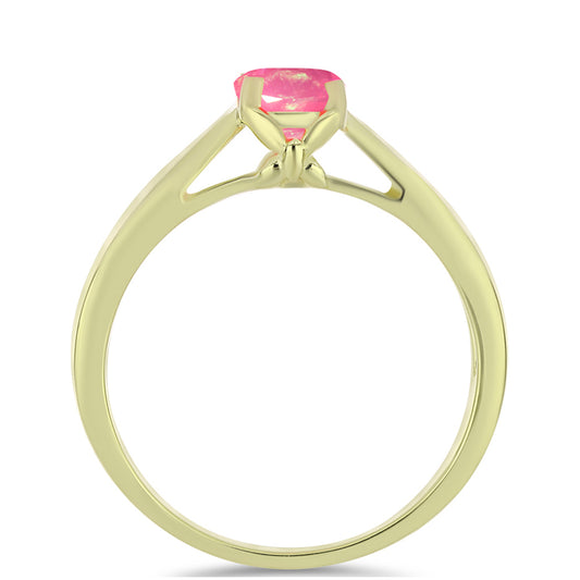 Anillo de Plata Bañada en Oro con Ópalo Rosa Etíope de Lega Dembi