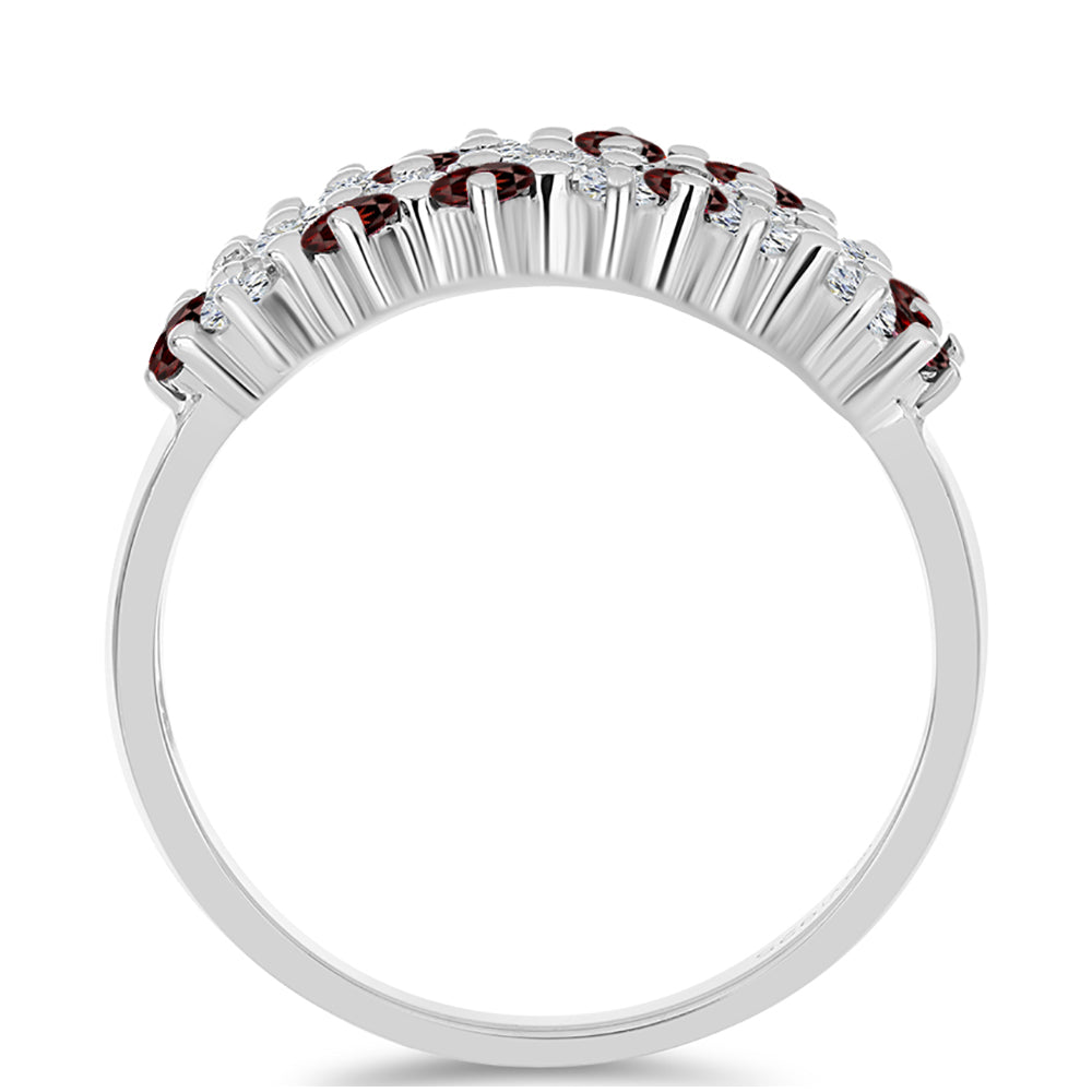 Anillo de Plata con Granate Barton y Topacio Blanco