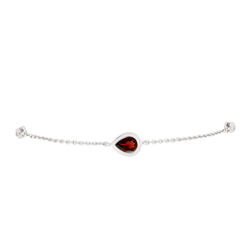 Pulsera de Plata con Granate Barton y Topacio Blanco
