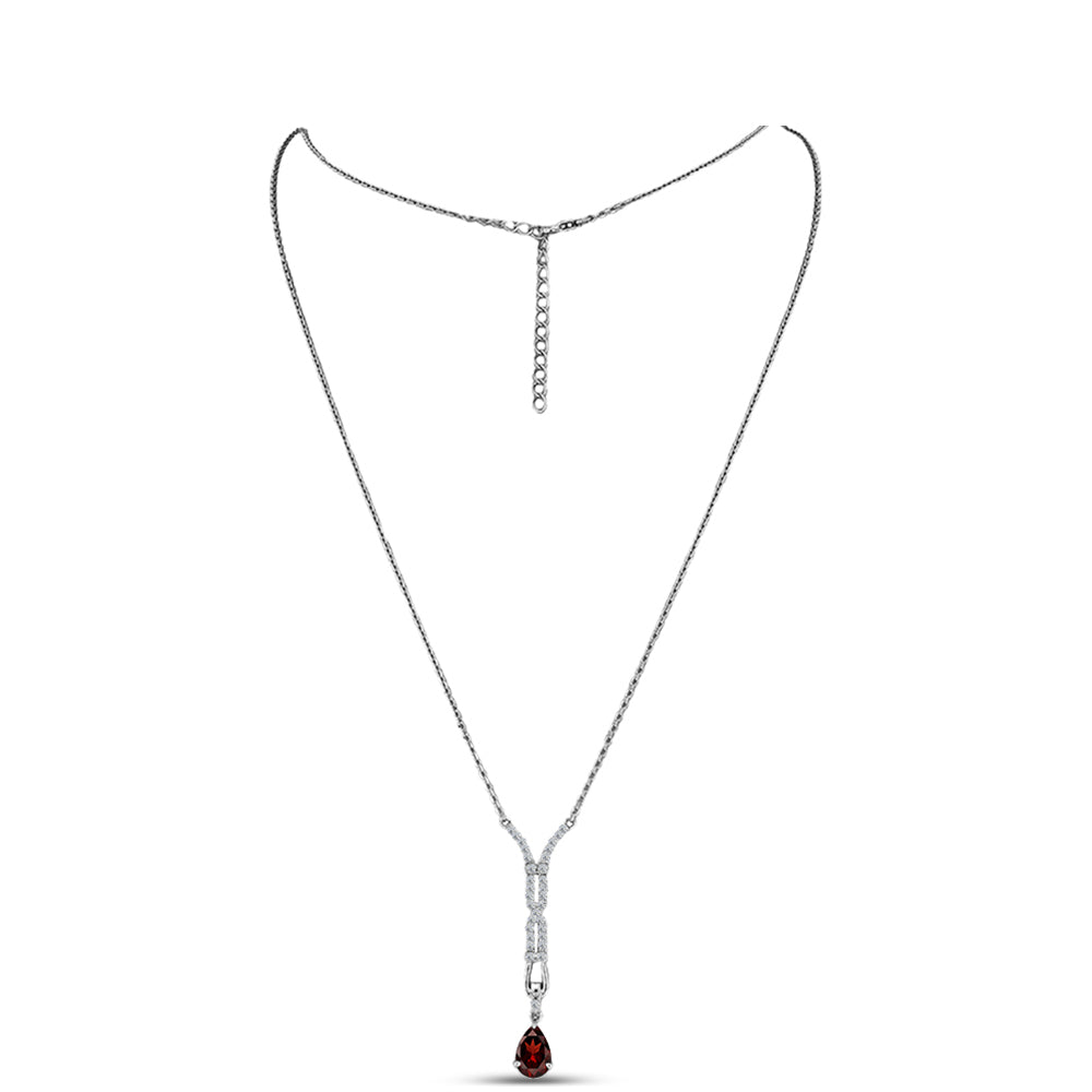 Collar de Plata con Granate Barton y Topacio Blanco