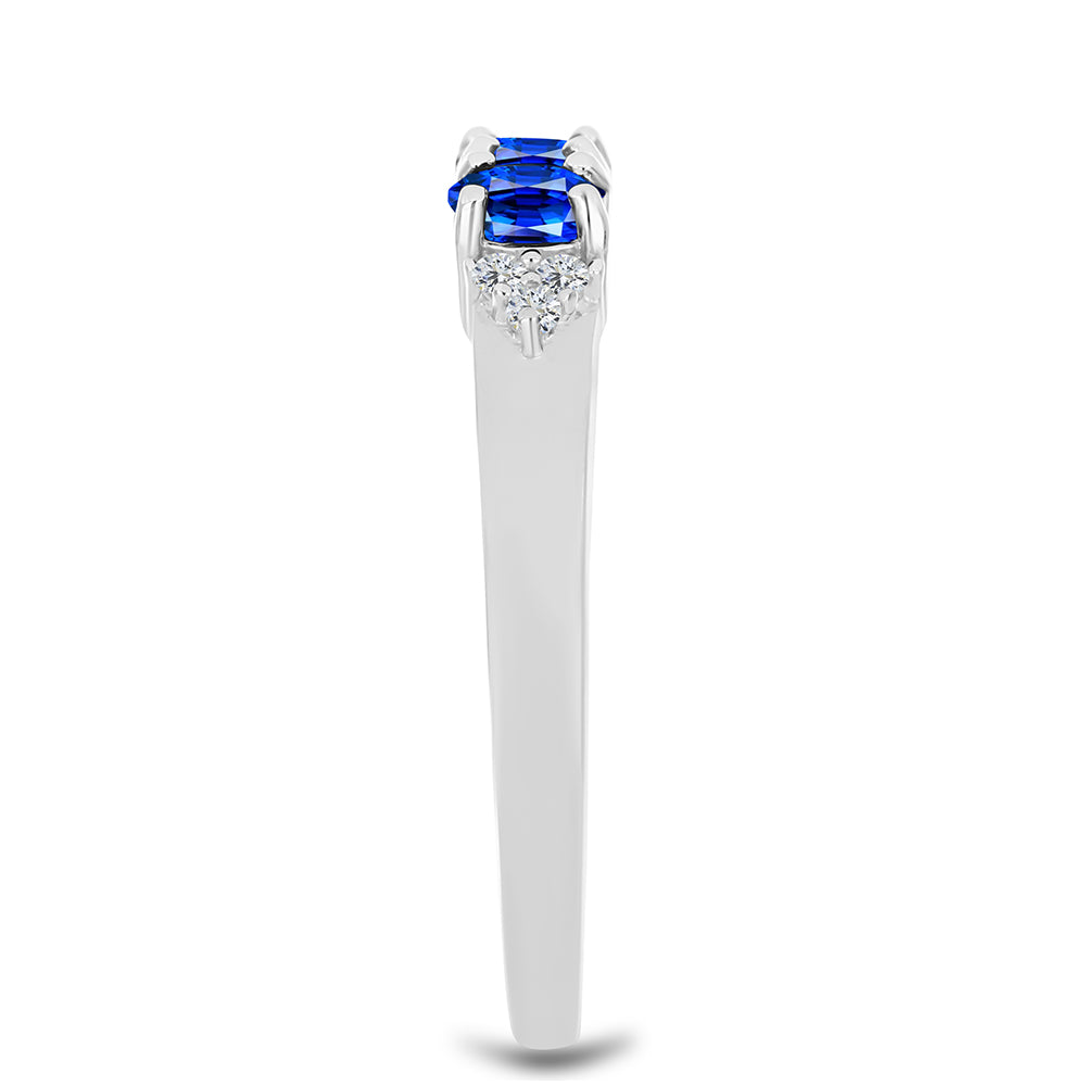 Anillo de Plata con Zafiro Azul Australiano y Topacio Blanco