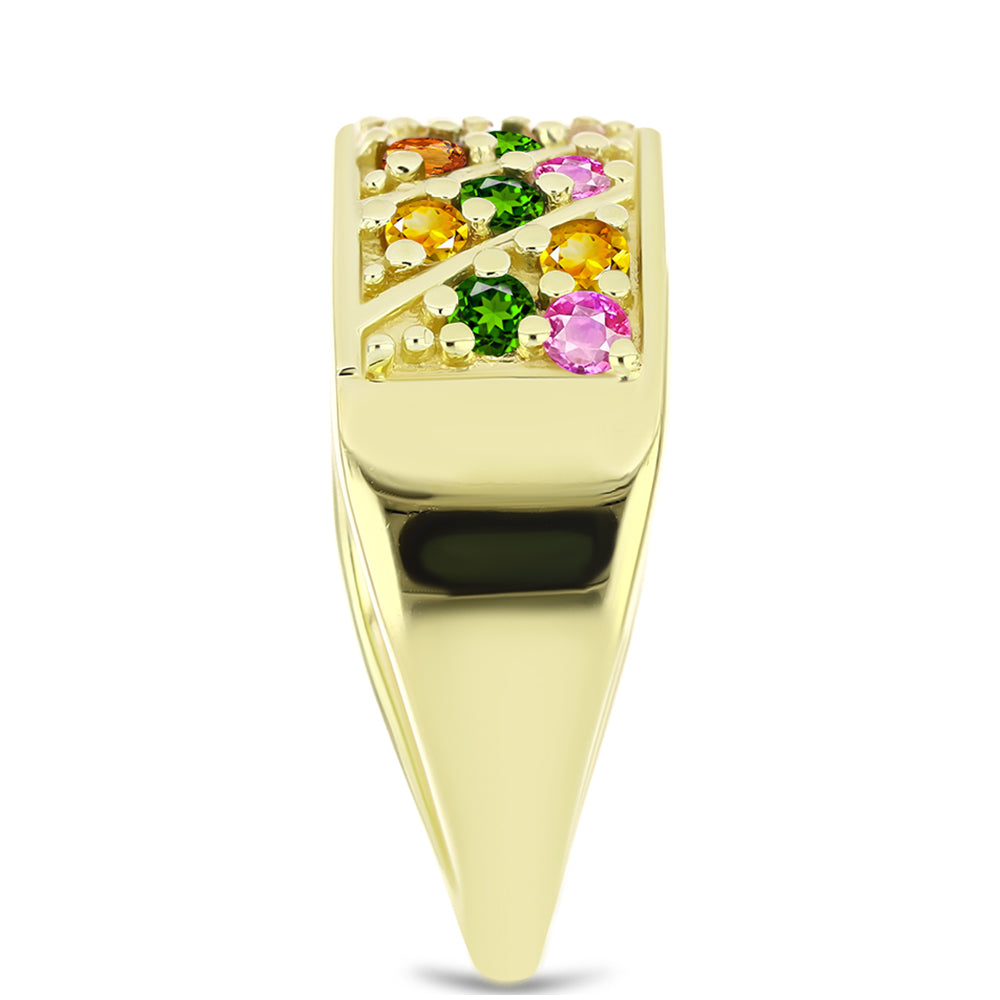 Anillo de Plata Bañada en Oro con Chakra Turmalina